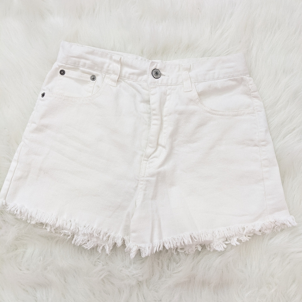 Boutique brand white distressed shorts
